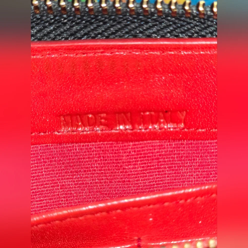 Authentic Christian Louboutin Black Studded Long Wallet‎ Zip Around Closure